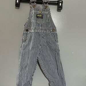 Vintage OshKosh B'gosh Black and White Striped Overalls
